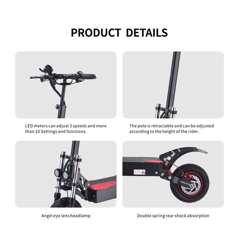 Dual Motor Strong Power Long Range Battery Safety Management System City Riding Off Road Adventure Electric Scooter STH10G