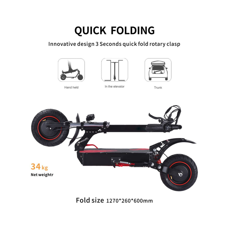 Dual Motor Strong Power Long Range Battery Safety Management System City Riding Off Road Adventure Electric Scooter STH10G